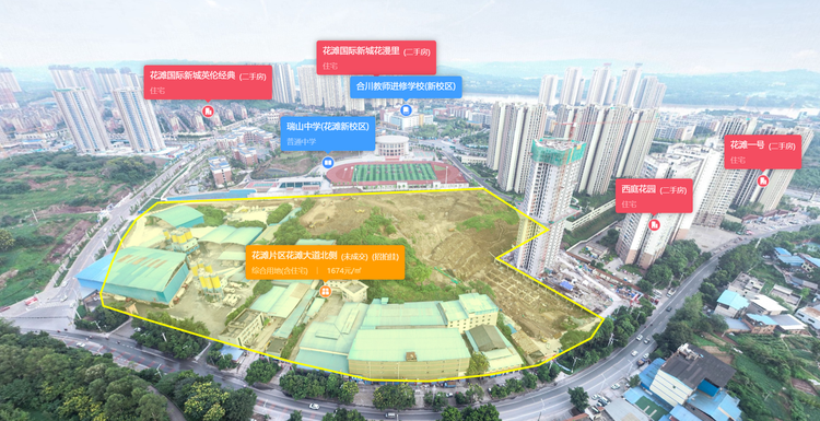 高职教城学府一路东侧地块价格待定对比花滩国际新城伴山豪庭